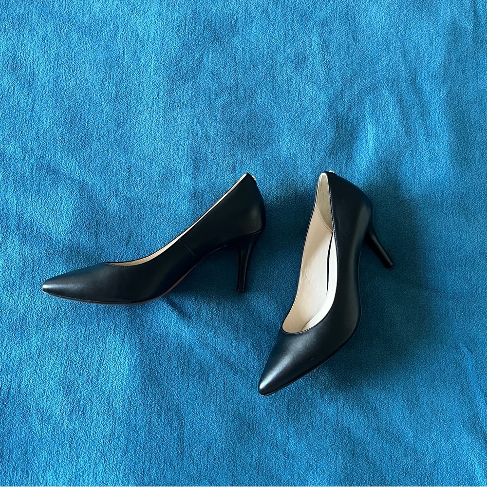 Cole Haan Black Leather Pointed Toe Heels
